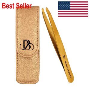 Professional Ultra Precision Tweezers Slant Tip German Stainless Steel Grooming